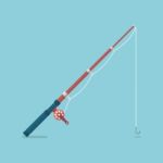 Fishing Rod In Flat Style Stock Photo
