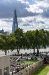 View Of The Shard From The North Bank Of The Thames Stock Photo
