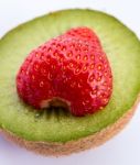 Strawberry And Kiwi Represents Juicy Kiwis And Tropical Stock Photo