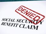 Social Security Claim Denied Stamp Stock Photo