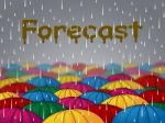 Forecast Rain Means Meteorologist Squall And Raining Stock Photo