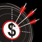 Dollar Target Shows Success, Wealth And Income Stock Photo
