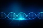 2d Render Of Dna Structure, Abstract Background Stock Photo