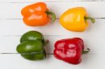 Fresh And Colorful Bell Peppers Stock Photo