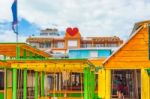 Exterior Of The Buildings In Caye Caulker Belize Stock Photo