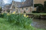 Scenic View Of Lower Slaughter Village In The Cotswolds Stock Photo
