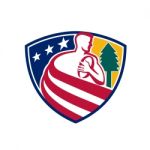 American Rugby Union Player Badge Stock Photo