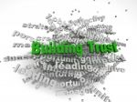 3d Imagen Building Trust Concept In Word Tag Cloud On White Back Stock Photo