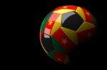 Cameroon Soccer Ball Isolated Dark Background Stock Photo