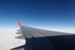 Wide Plane Wing Stock Photo
