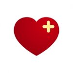  Love Heart With Plaster In Cross Shape Stock Photo