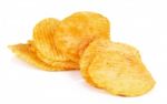 Potato Chips Isolated On White Background Stock Photo