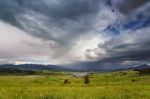 Spring Rain And Storm In Mountains. Green Spring Hills Of Slovak Stock Photo