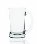 Empty Beer Glass Isolated On The White Background Stock Photo
