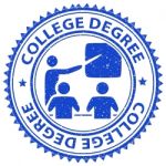 College Degree Means Stamp Degrees And Education Stock Photo