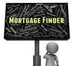 Mortgage Finder Represents Search For And Borrowing 3d Rendering Stock Photo