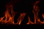 Beautiful Fire Flames On Black Background Stock Photo