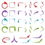 Different shapes of Arrow icon Stock Photo