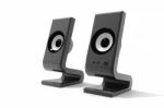 Two Audio Speakers Stock Photo