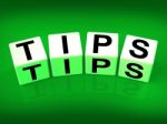 Tips Blocks Mean Hints Suggestions And Advice Stock Photo
