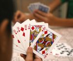 Winning And Gambling At Cards Stock Photo