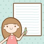 Girl With Blank Paper For Your Text Stock Photo