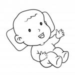 Hand Drawing Of Loughing Baby - Illustration Stock Photo