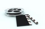 Cinema Clap And Film Reel Stock Photo