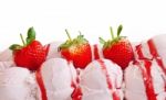 Strawberry Ice Cream Dessert Stock Photo