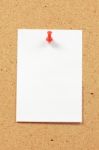 Paper Note With Push Pin Stock Photo