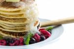 Pancakes With Berries Stock Photo