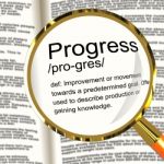 Progress Definition Magnifier Stock Photo