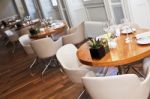 Dining Table In Restaurant Stock Photo