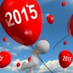 Two Thousand Fifteen On Balloons Shows Year 2015 Stock Photo