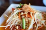 Papaya Salad Thai Food Stock Photo