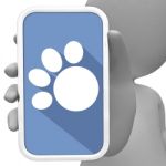 Dog Paw Online Represents Dogs 3d Rendering Stock Photo