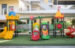 Blurred Colorful Playground On Yard In School Stock Photo