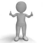 Thumbs Up 3d Character Showing Success And Approval Stock Photo