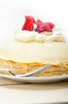 Crepe Pancake Cake Stock Photo