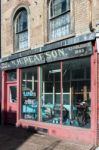 Very Old Cycle Repair Shop In East Grinstead Stock Photo