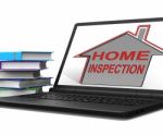 Home Inspection House Tablet Means Examine Property Safety And Q Stock Photo
