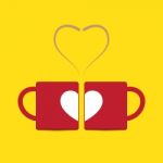  Love Heart Couple Cup Stock Photo