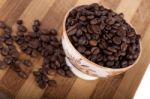 Beans Of Coffee On A Bowl Stock Photo