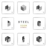 Section Steel Icon Symbol Isometric Stock Photo