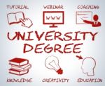 University Degree Represents Educational Establishment And Academy Stock Photo
