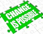Change Is Possible Puzzle Shows Possibility Of Changing Stock Photo