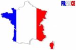 France Map Flag Stock Photo