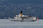 Vevey Steaming Along Lake Geneva Near Montreux In Switzerland Stock Photo