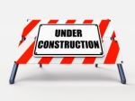 Under Construction Sign Shows Partially Insufficient Construct Stock Photo