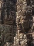 Ancient Stone Face Of Bayon Temple Stock Photo